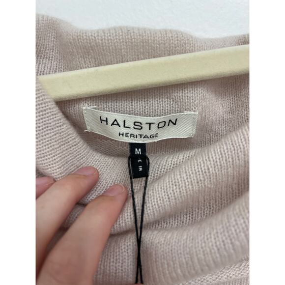NWT Halston Heritage 100% Cashmere Cowl Neck Luxury Soft Neutral Sweater Medium - Picture 6 of 10